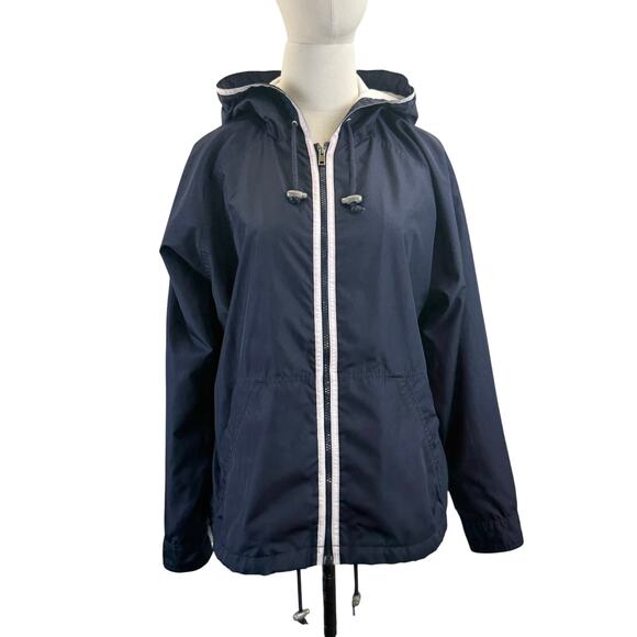 Eddie Bauer Jackets & Blazers - Eddie Bauer Women's Hooded Jersey Lined Jacket Navy Large Full Zip